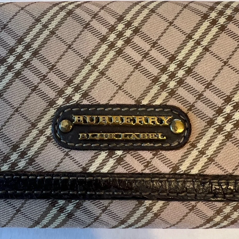 Burberry blue label plaid long wallet‎